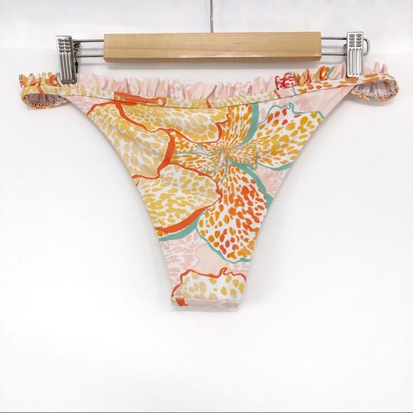 MINKPINK Animal Orchid Ruffle Bikini Bottom L - Picture 7 of 7